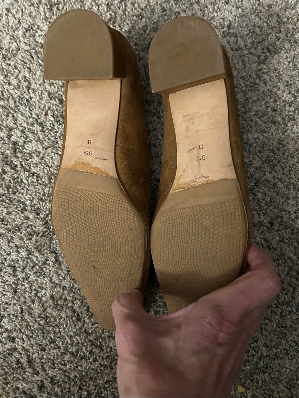 Loeffler Randall Tan Suede Square-Toe Flats, size 8.5 - Picture 4 of 8